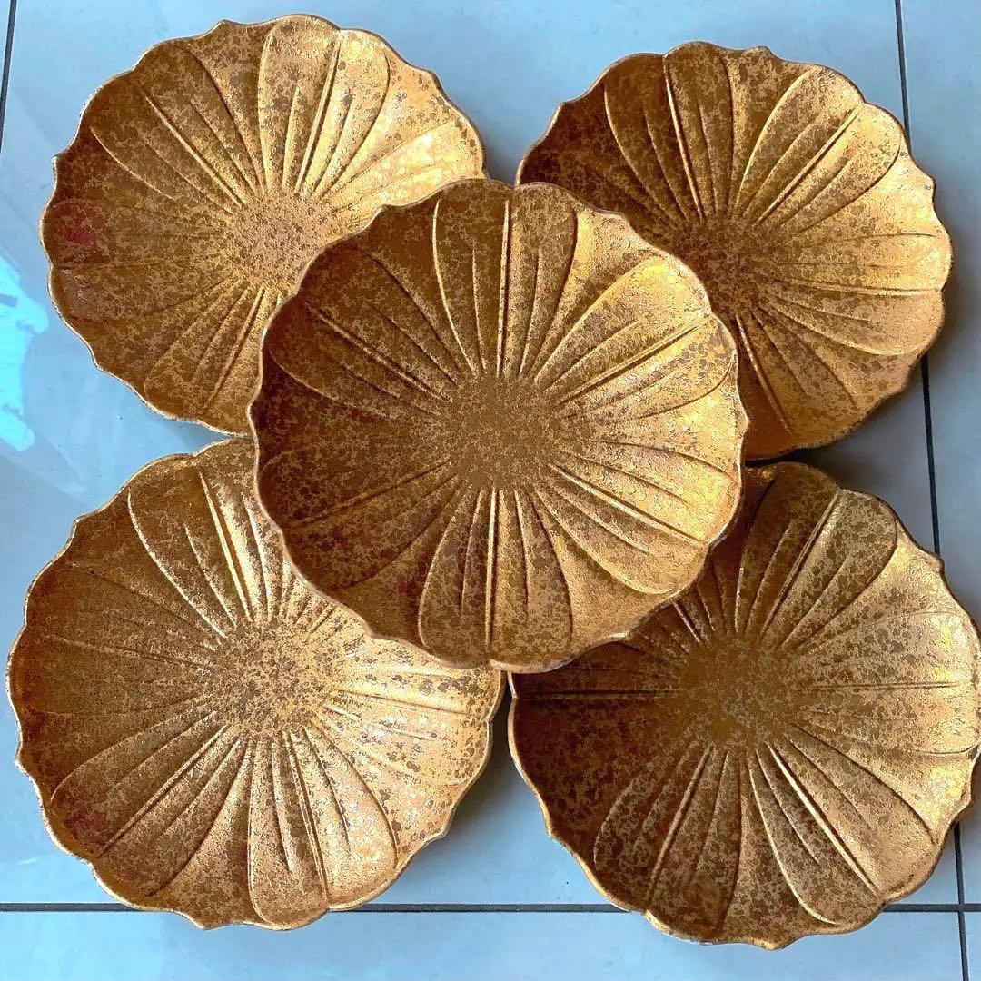 祝い皿　正月食器　おもてなし 正月器　金皿　ジパング金彩