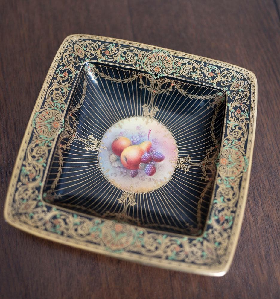 ロイヤルウースター フルーツ画四方皿