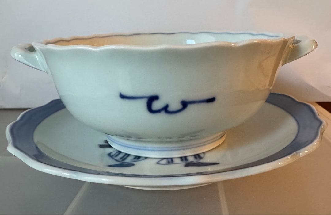青花　スープ椀皿