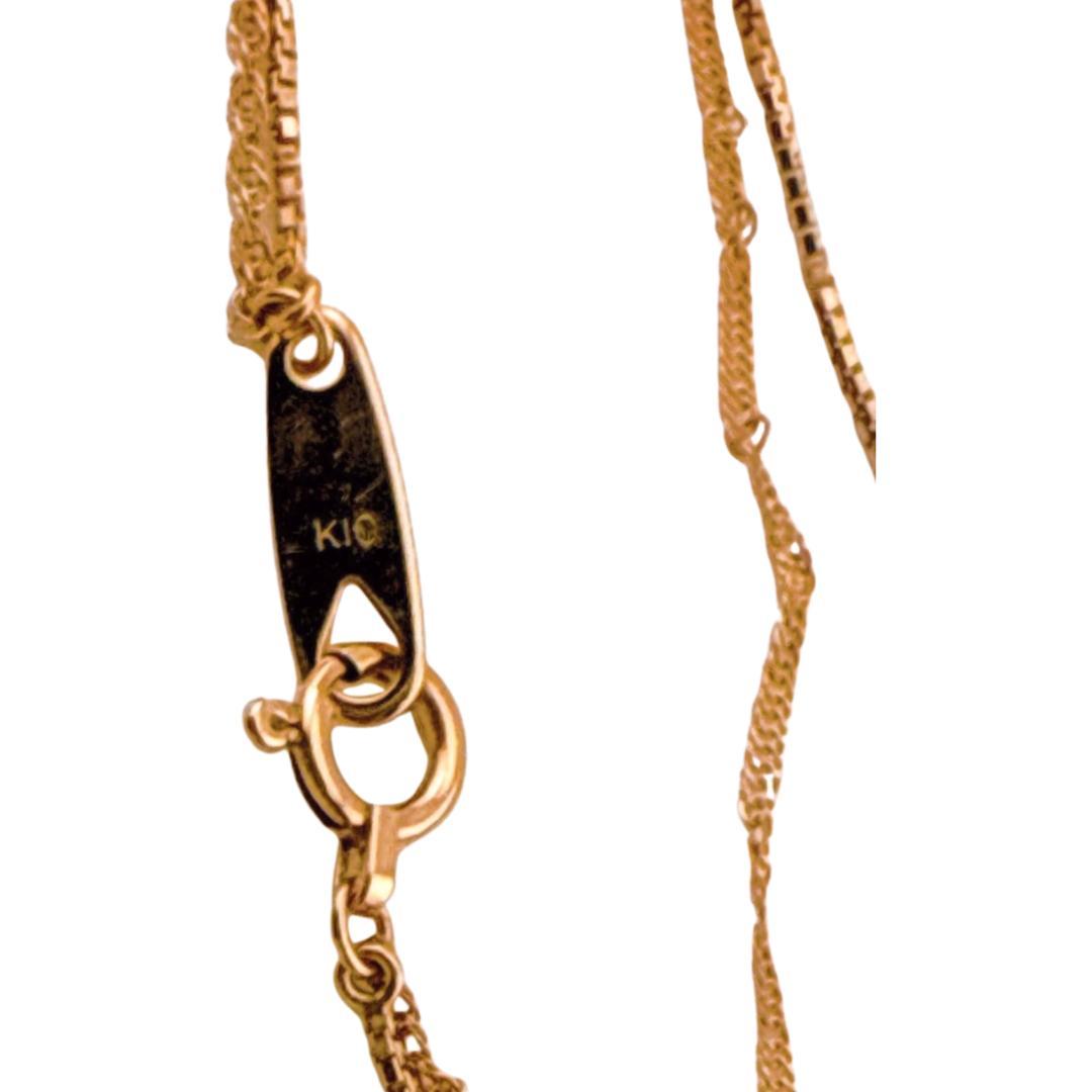 オデュース4℃ 10金10K 2連チェーンブレスレット ダイヤモンド 保管箱付き