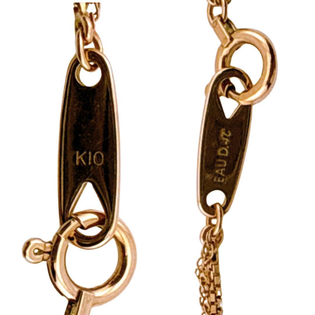 オデュース4℃ 10金10K 2連チェーンブレスレット ダイヤモンド 保管箱付き