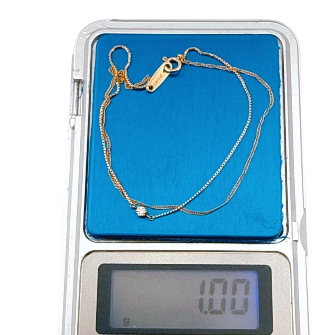 オデュース4℃ 10金10K 2連チェーンブレスレット ダイヤモンド 保管箱付き