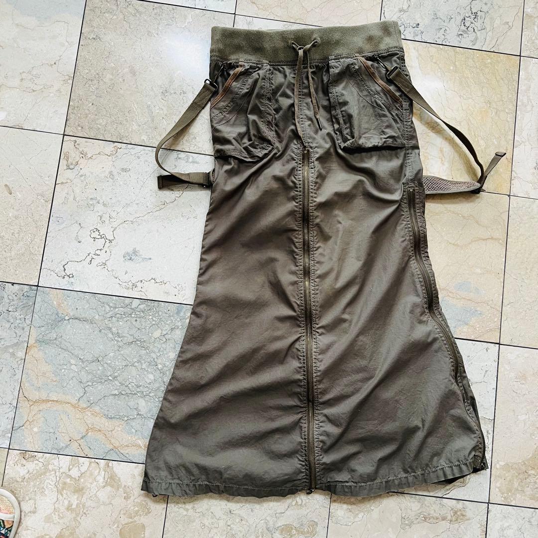 ゴア[goa]サスペンダー付きカーゴロングスカート　希少　レア　定番