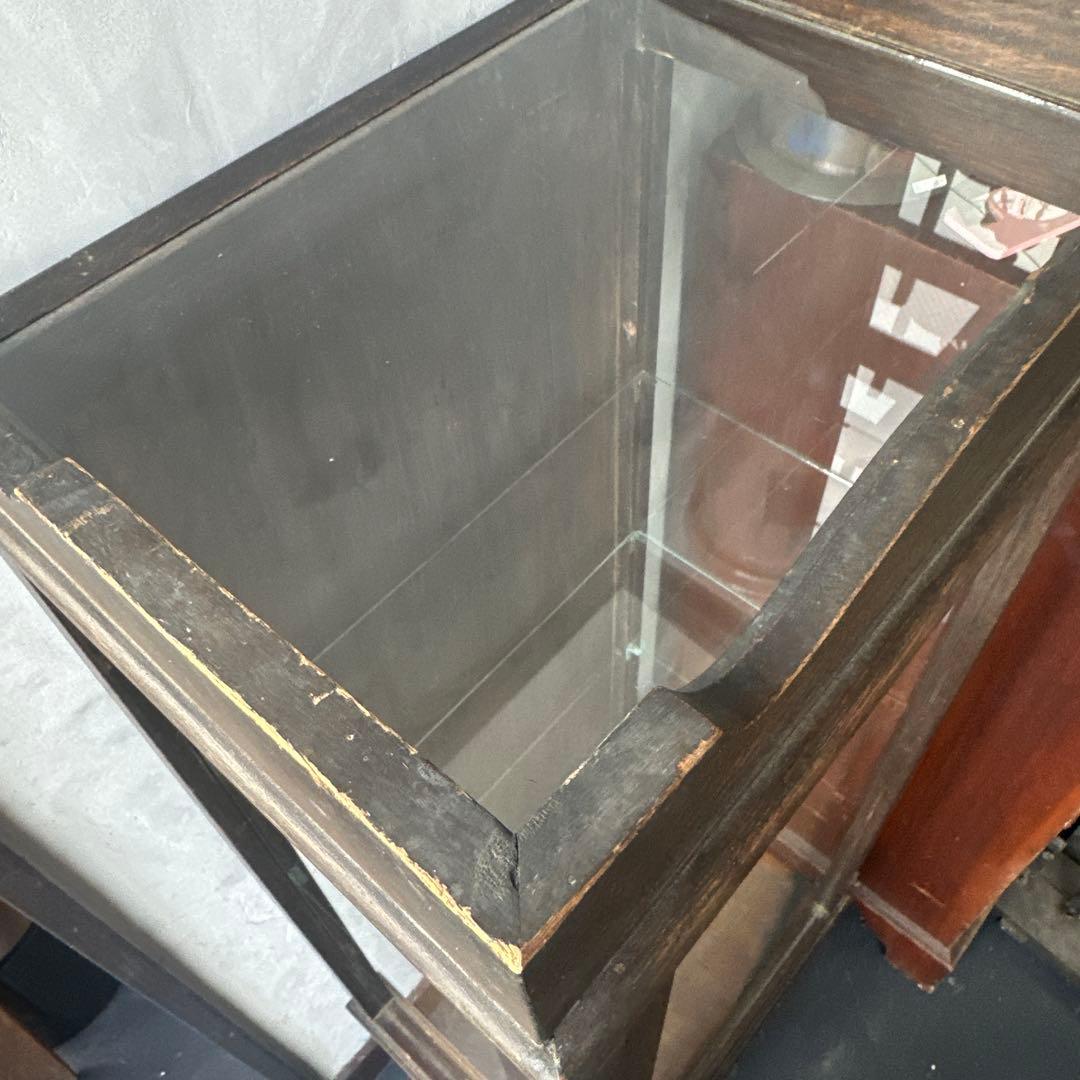 ◾️引き取り限定◾️ヴィンテージ　木製ガラスケース 引き出し付き