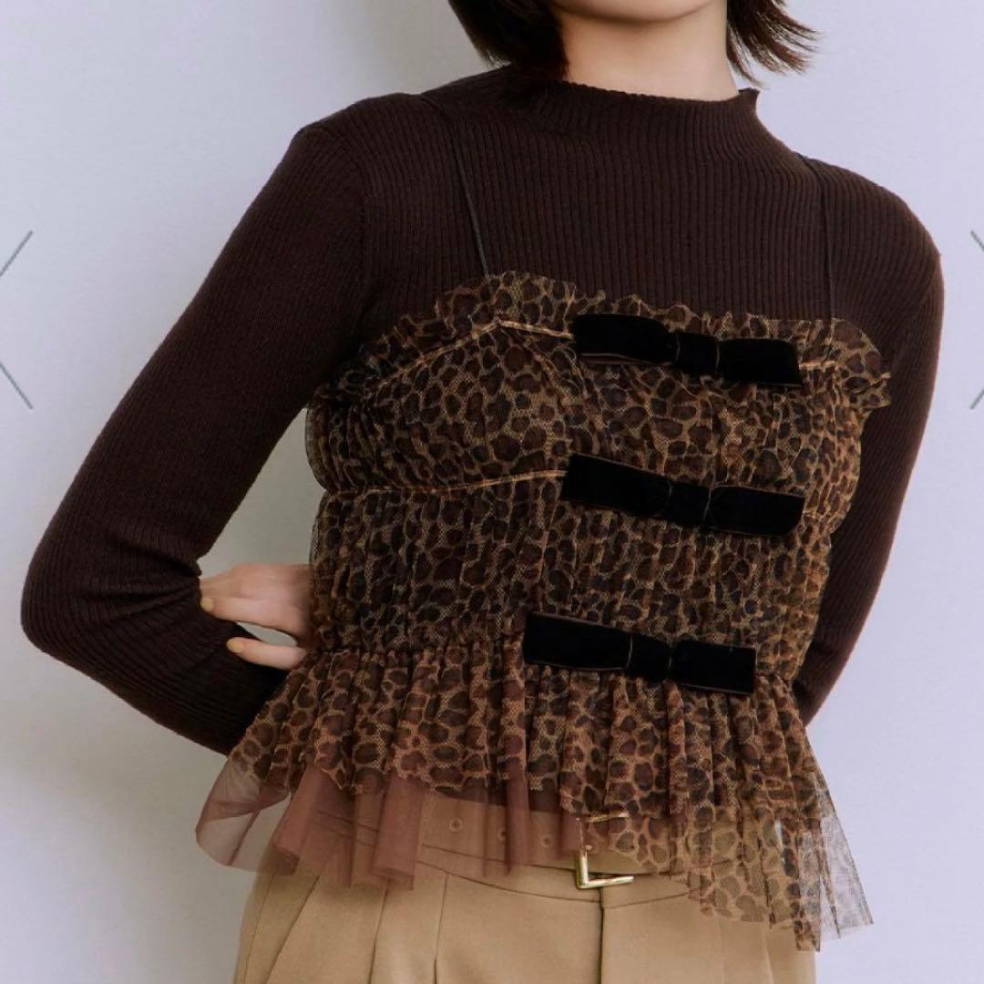 lily brown リボンビスチェセットニットトップス