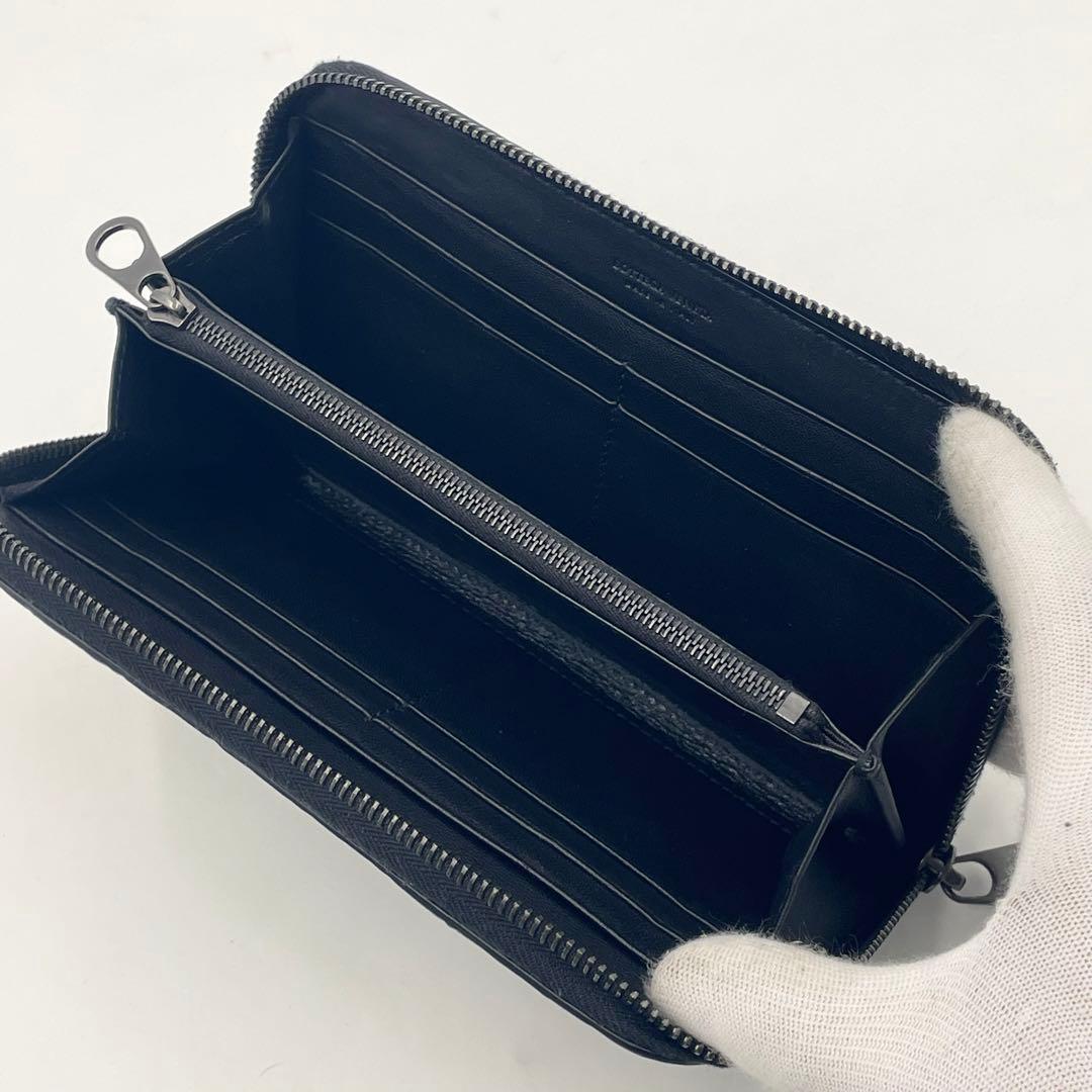 【未使用級】ボッテガ オーストリッチ×リアルクロコダイル ジッピーウォレット黒