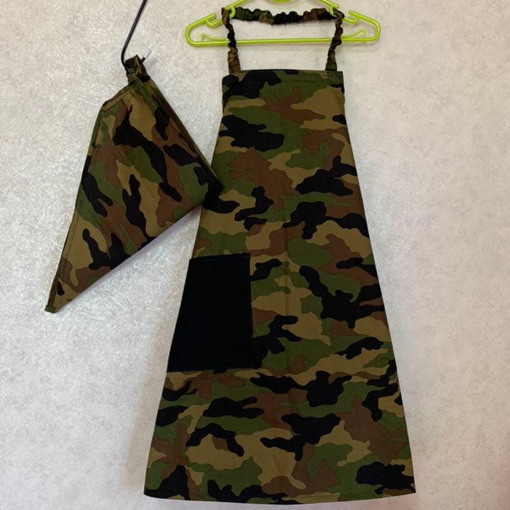 エプロン 三角巾 迷彩