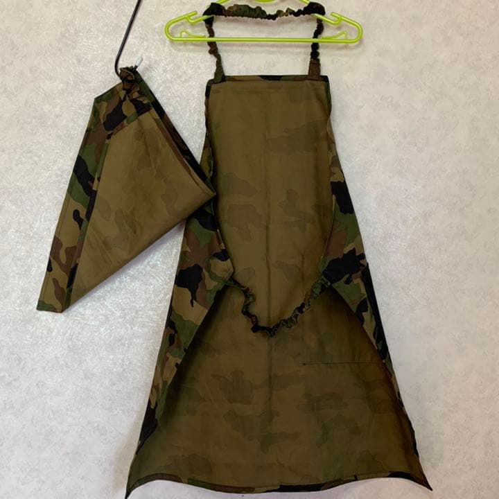 エプロン 三角巾 迷彩