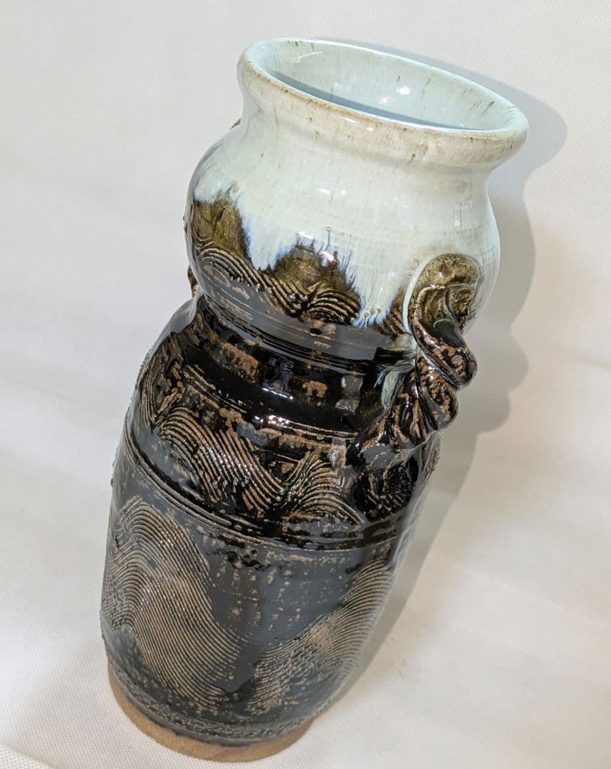 唐津焼　山口康雲　久峰陶苑　朝鮮唐津　花入れ　花瓶　花生け　フラワーベース　花器