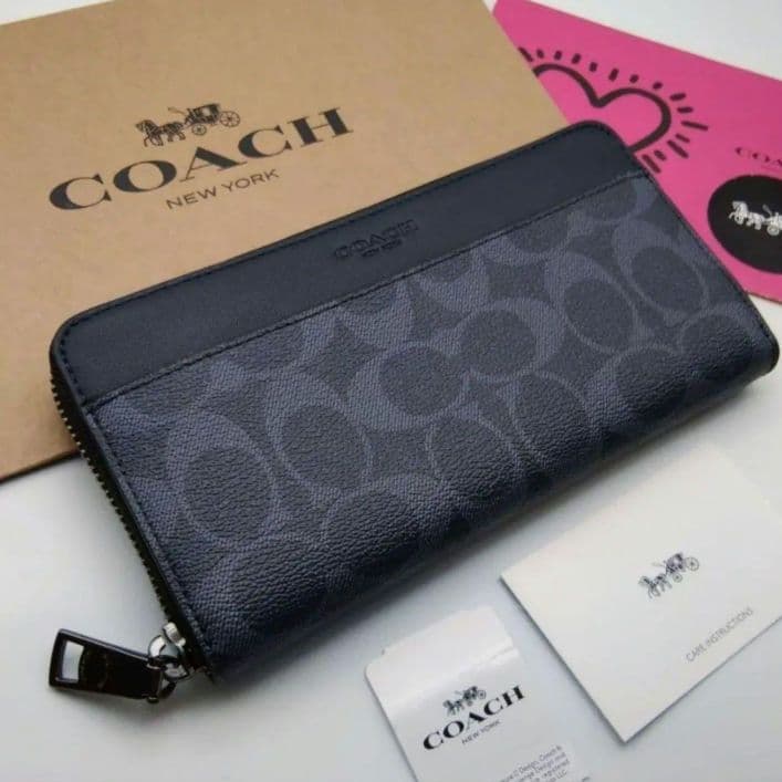 新品　COACH　長財布　メンズ　カラー　デニム