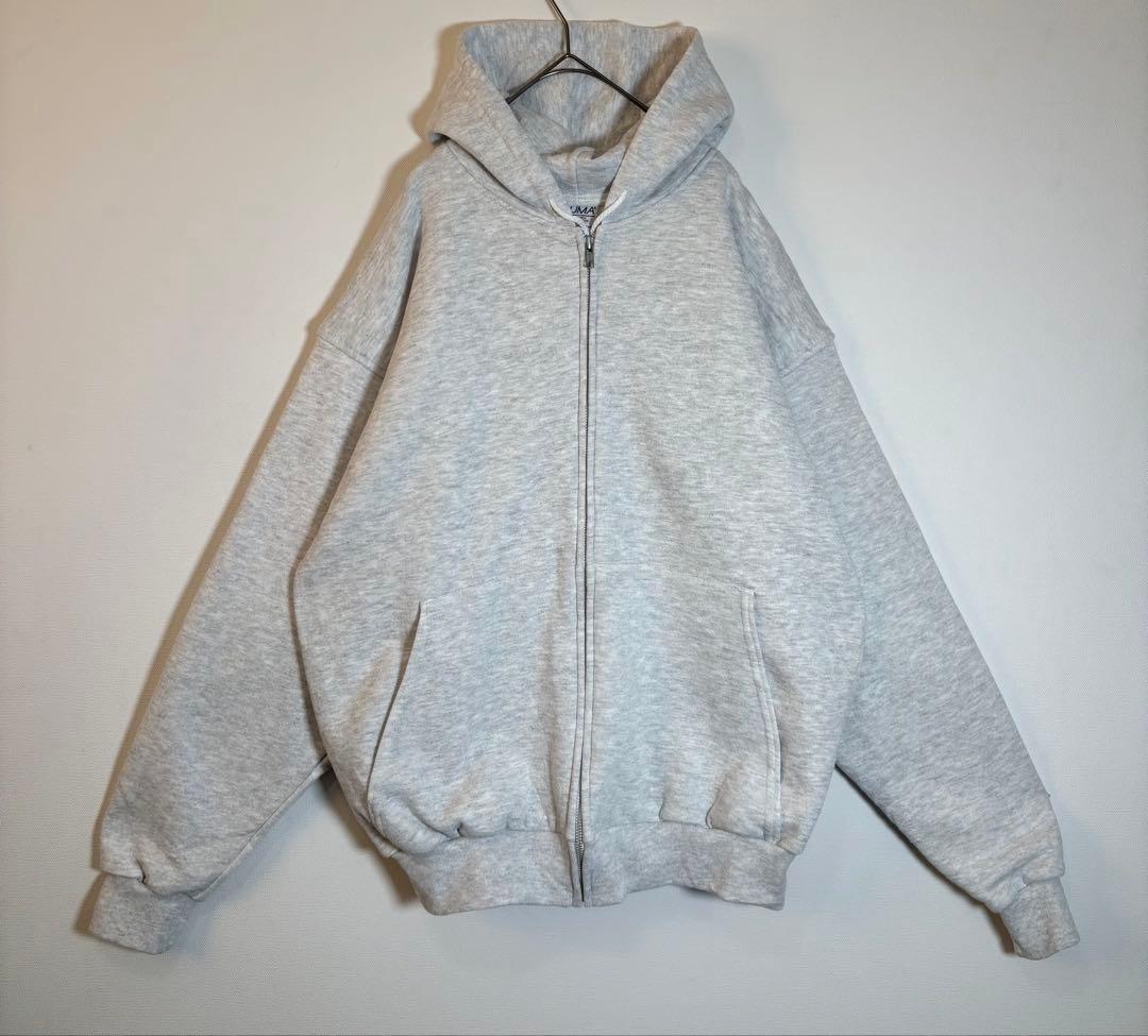 PLUMA 裏サーマル　ダブルフェイス　メキシコ製　無地　ジップアップパーカー