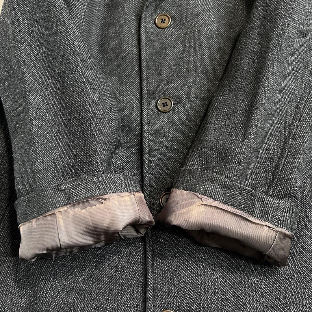 【美品】BEAMSF カシミヤ混 ヘリンボーンウールチェスターコート グレー48