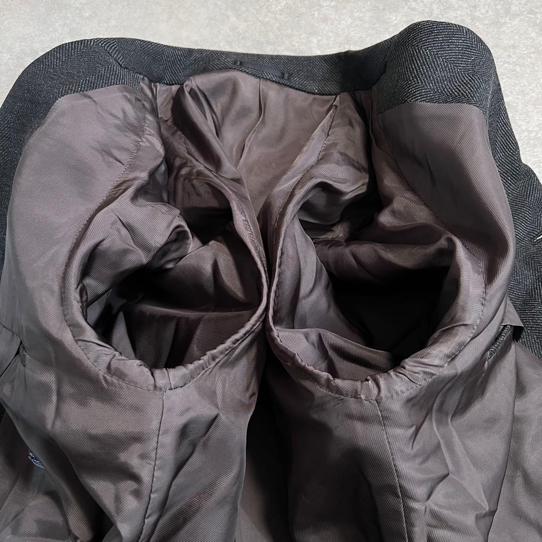 【美品】BEAMSF カシミヤ混 ヘリンボーンウールチェスターコート グレー48