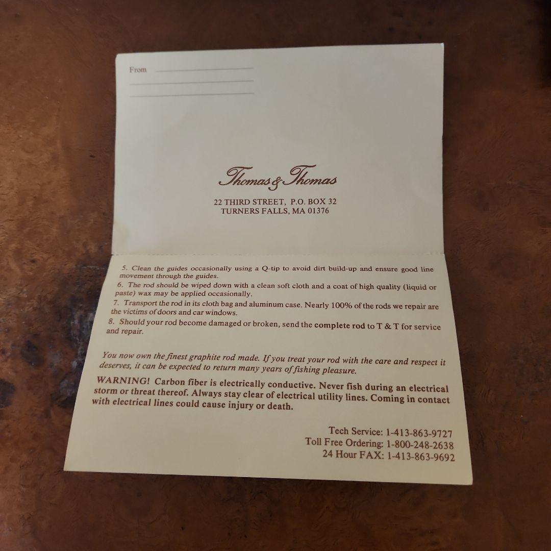 新品Old Thomas &Thomas フライロッド 保証書有り