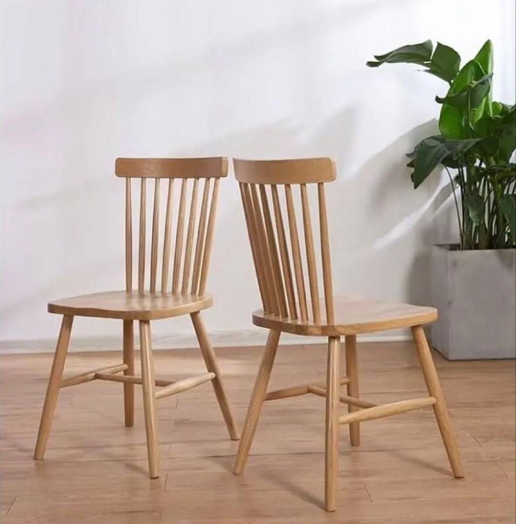 ダイニングチェア イームズチェア 【2脚セット】【100％無垢材】新品未使用