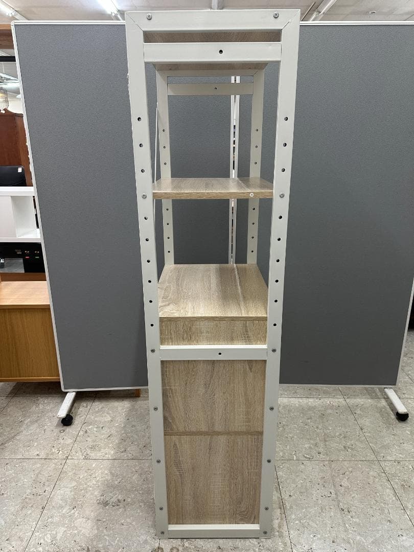 LOWYA　シェルフ　4段引き出し付き　ベージュ