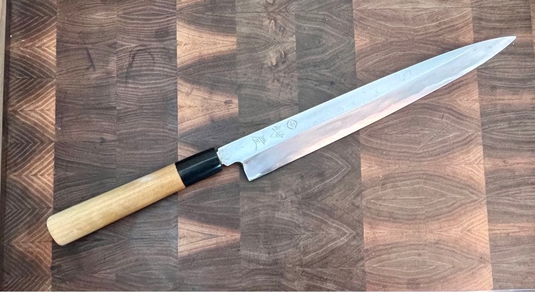 鍔屋　柳刃　刺身　9寸　270mm 包丁　白鋼　和包丁　合羽橋　和食