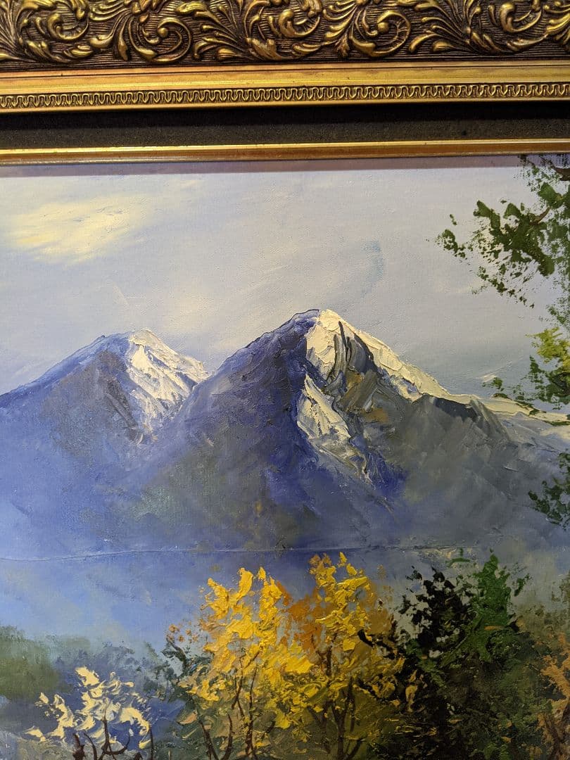 セール・美しい大自然・上高地風景画・油絵・肉筆・Ｆ２０号・三浦マリア画・二科会