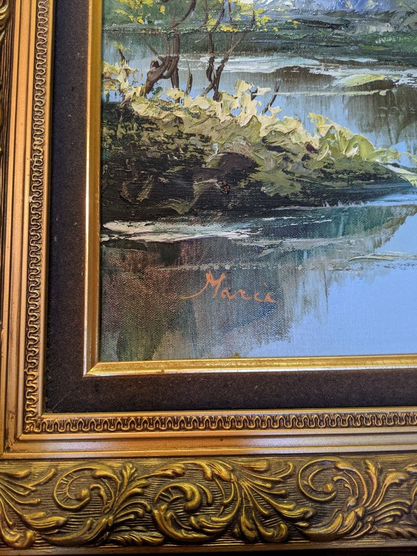 セール・美しい大自然・上高地風景画・油絵・肉筆・Ｆ２０号・三浦マリア画・二科会