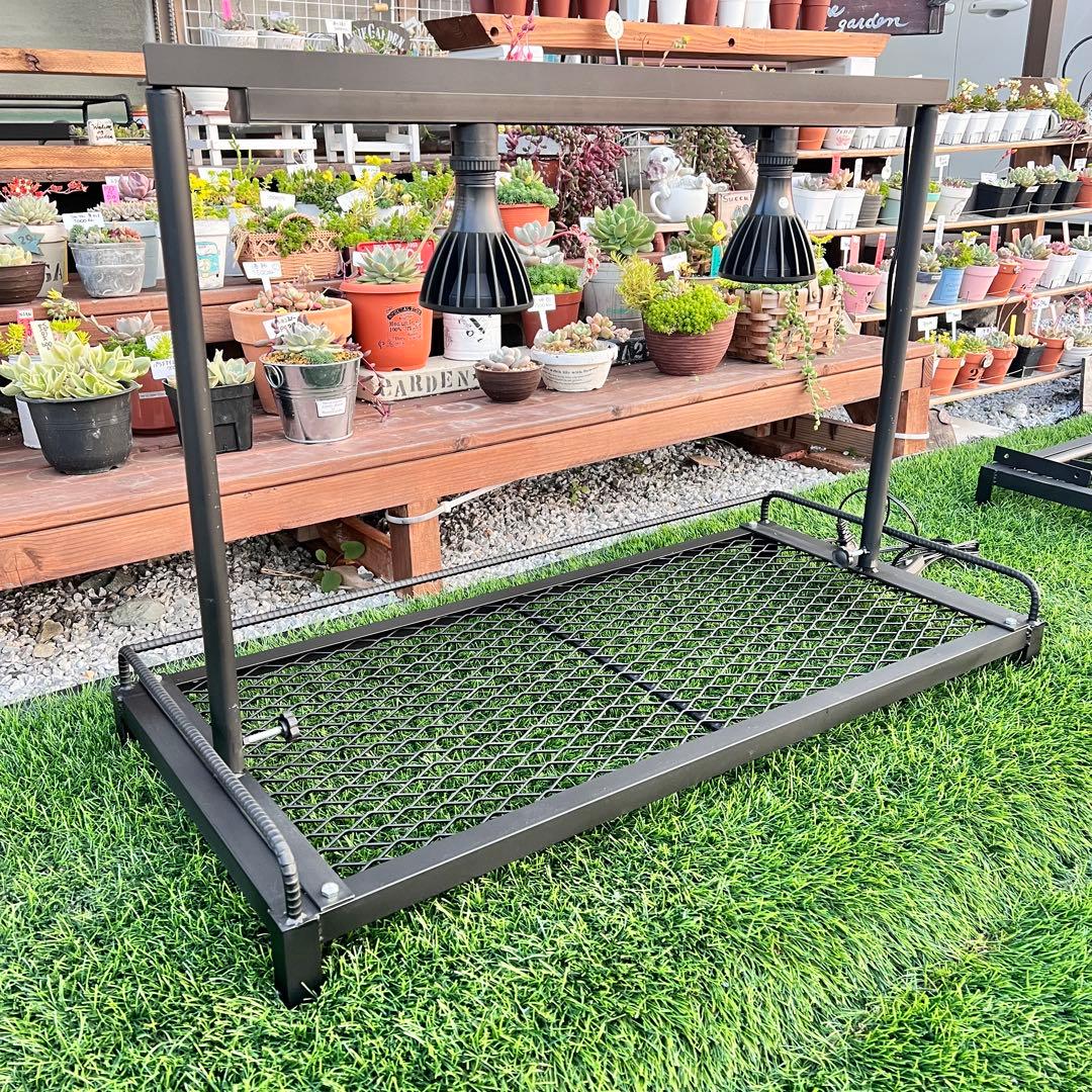 植物棚、高さ調整可能ダクトレール付！アイアンラック　アガベ　アイアンシェルフ