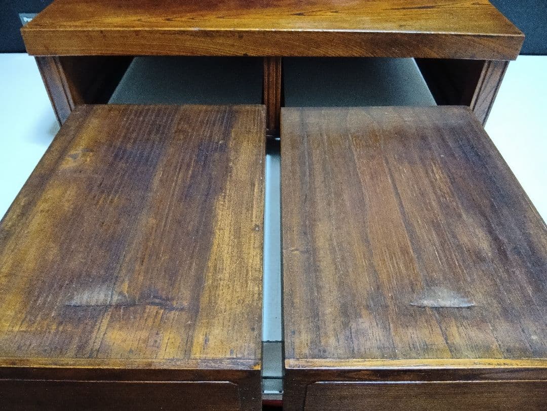 希少　明治期　欅　一枚板　からくり細工　引き出し付き　飾り台　サイドボード