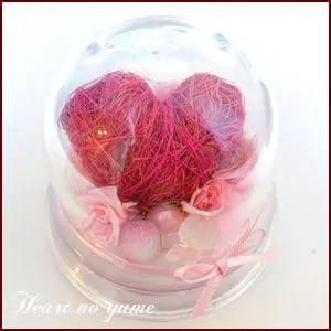 プリザーブドフラワー 　ハート　ホワイトピンクドーム