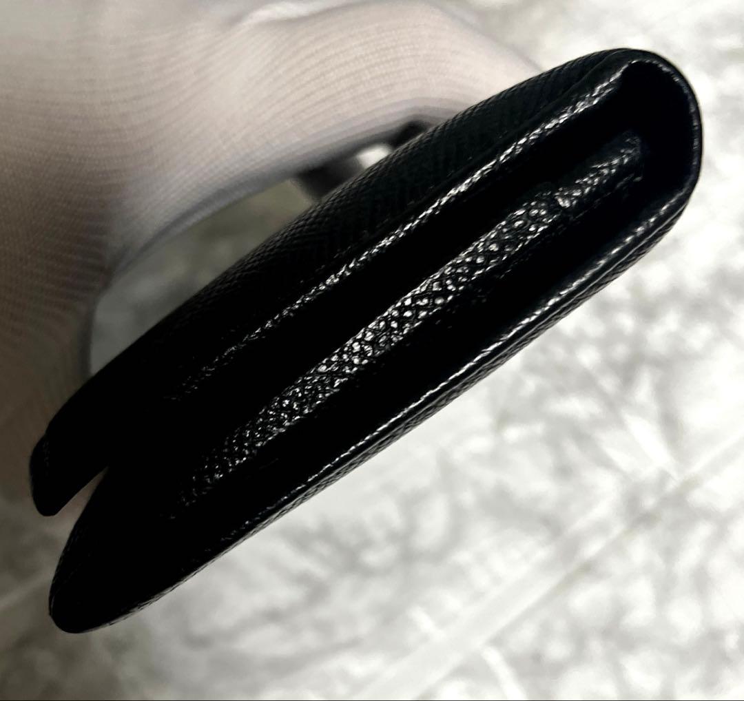 BVLGARI ロゴクリップ　長財布　ブラック　美品　クレインレザー