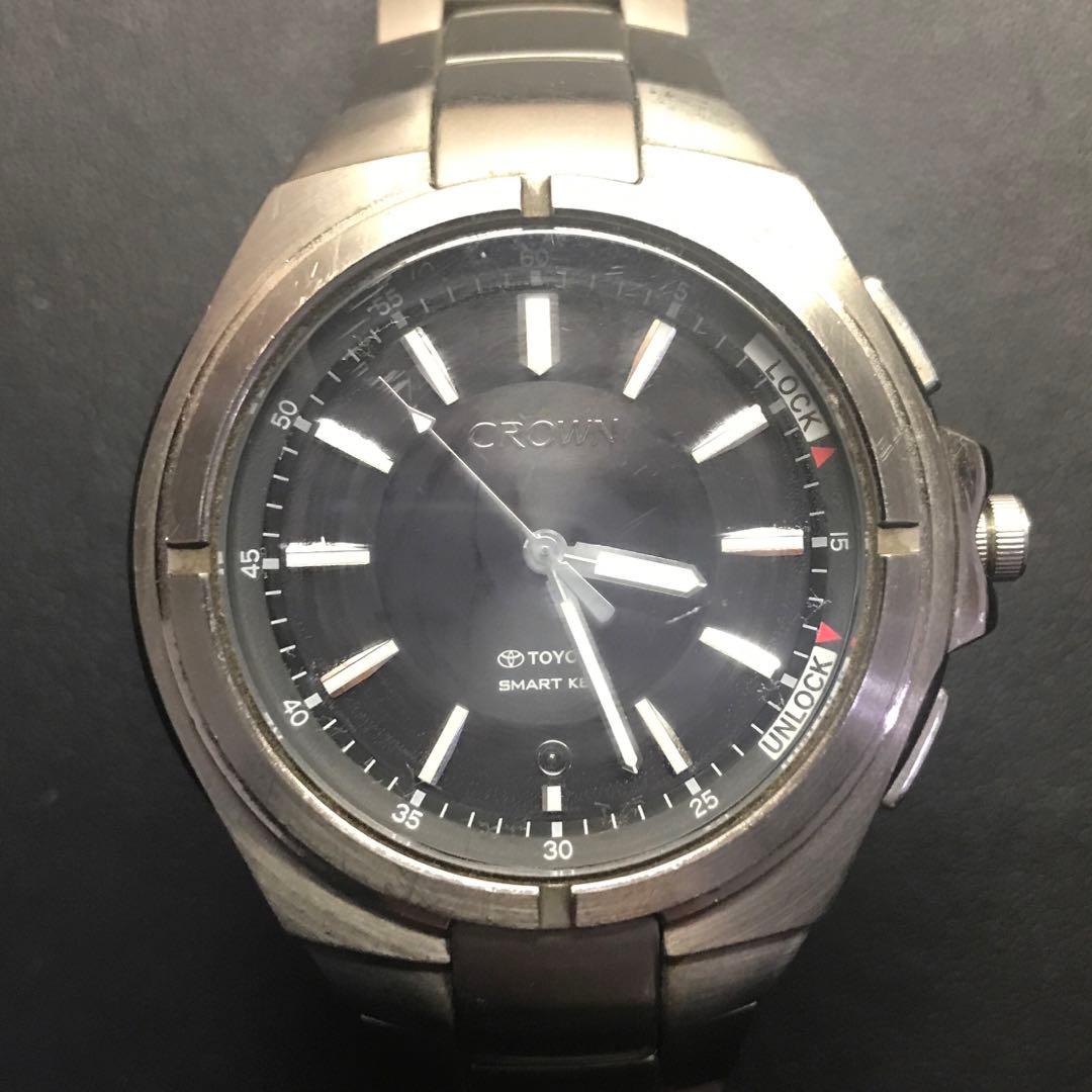 【希少品】TOYOTA CROWN スマートキー機能付き クォーツ腕時計 日本製
