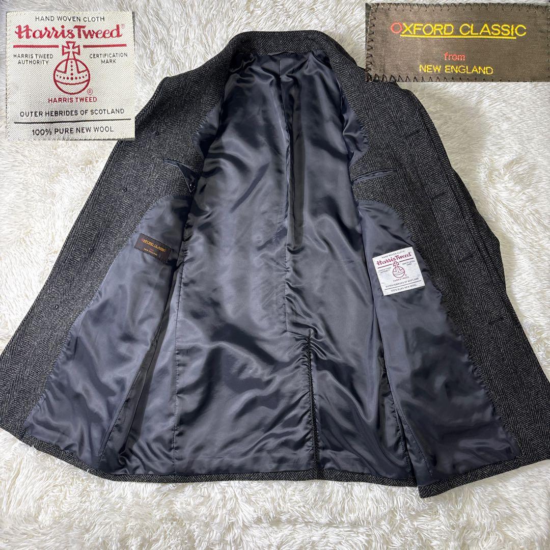 極美品✨HarrisTweed ハリスツイード　ミドル丈　ステンカラーコート