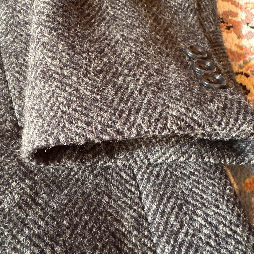 極美品✨HarrisTweed ハリスツイード　ミドル丈　ステンカラーコート