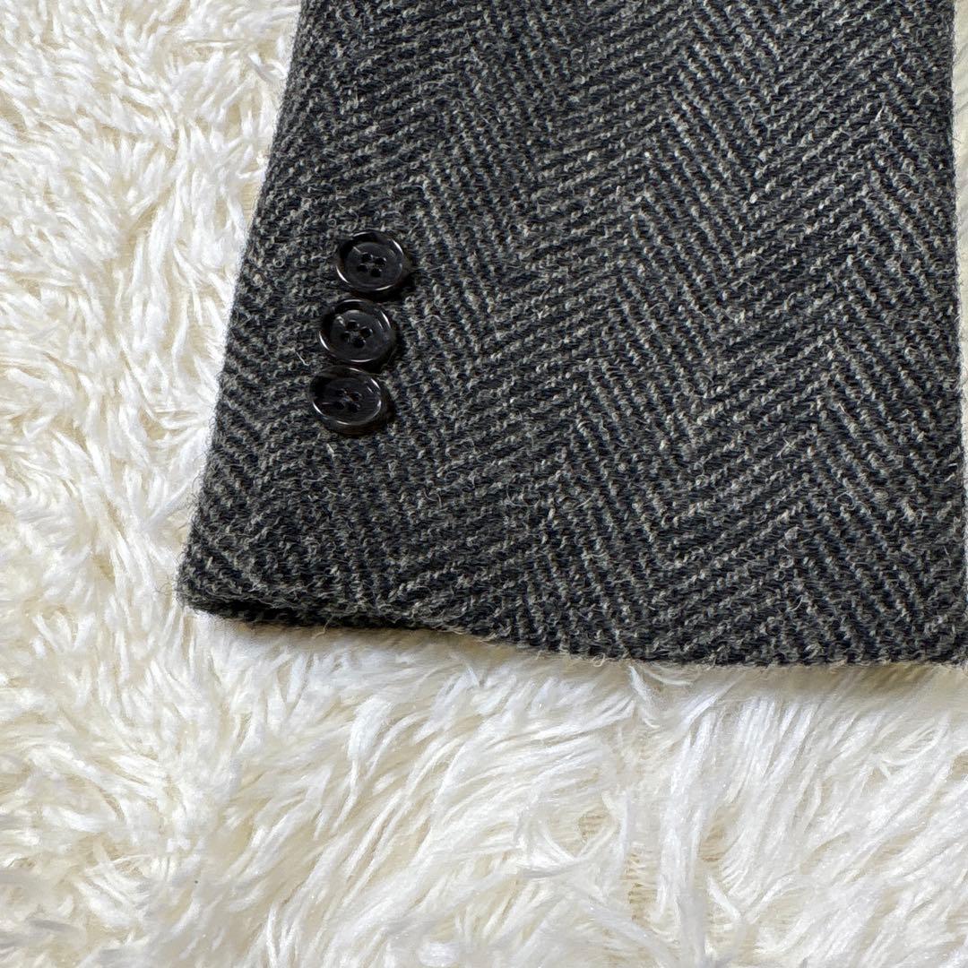 極美品✨HarrisTweed ハリスツイード　ミドル丈　ステンカラーコート