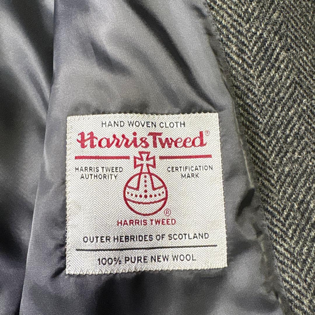 極美品✨HarrisTweed ハリスツイード　ミドル丈　ステンカラーコート