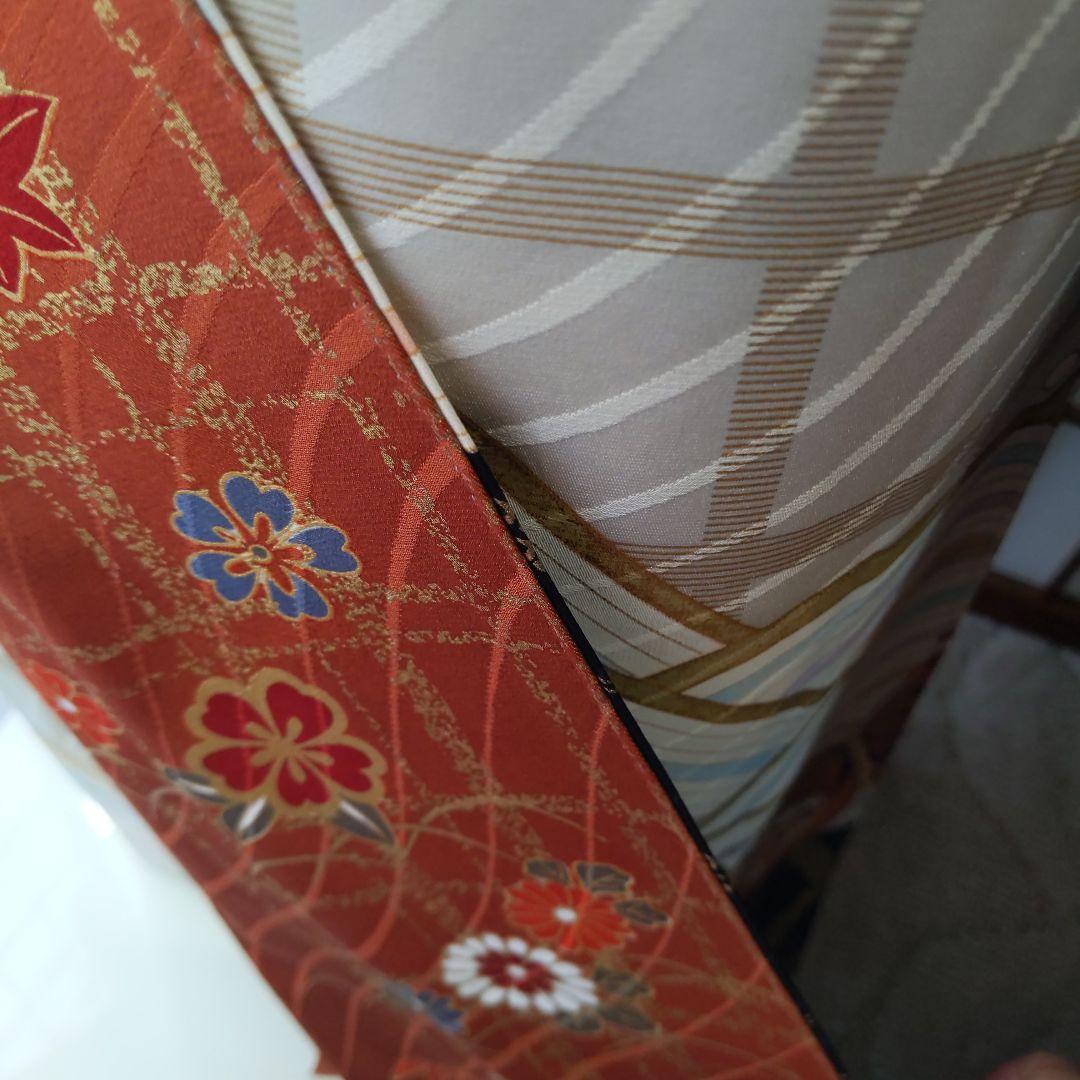 405白地レトロモダン　舞蝶桜　正絹振袖7点フルセット成人式卒式謝恩会