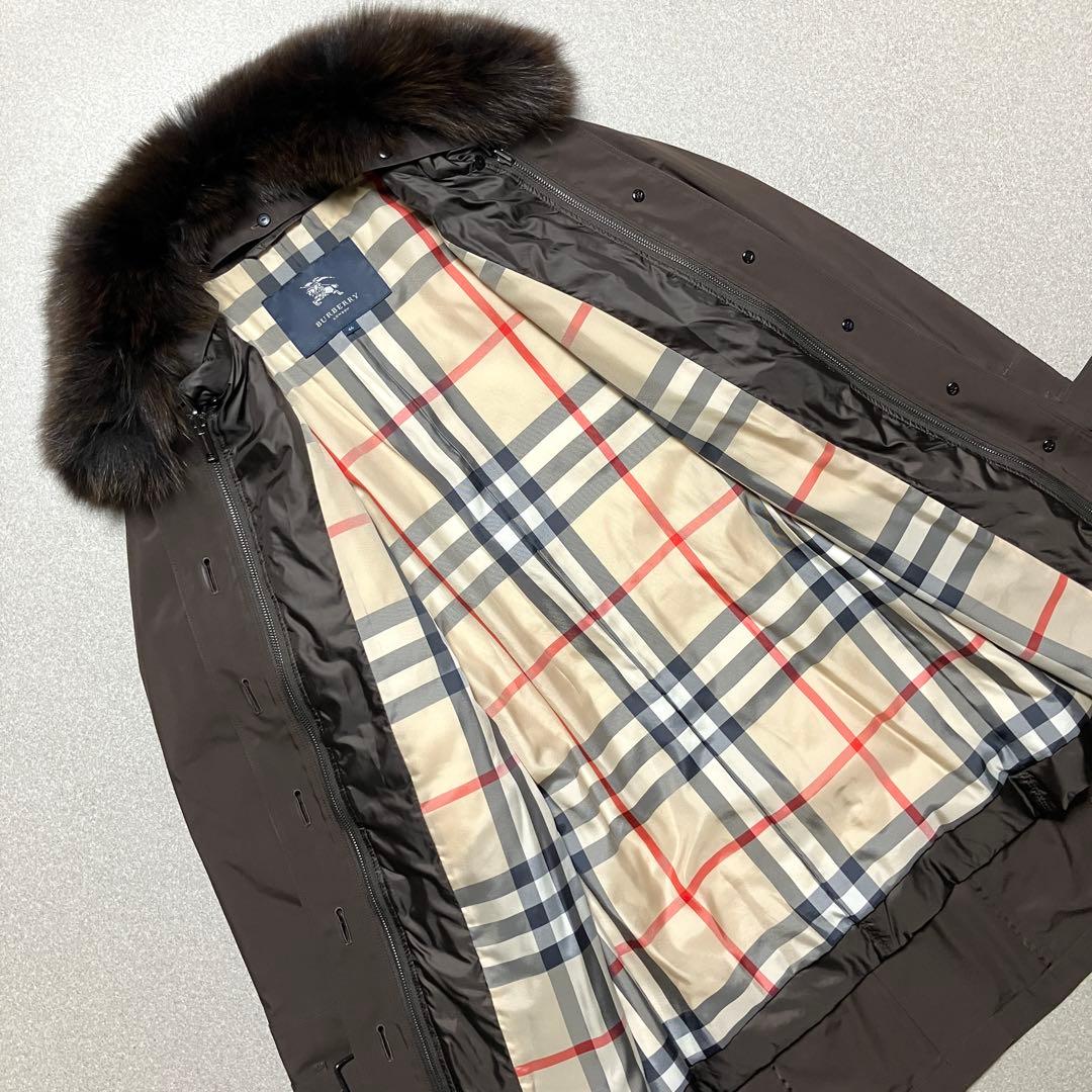 希少✨バーバリーロンドン 46 ファー付きトレンチコート メガチェック 5way