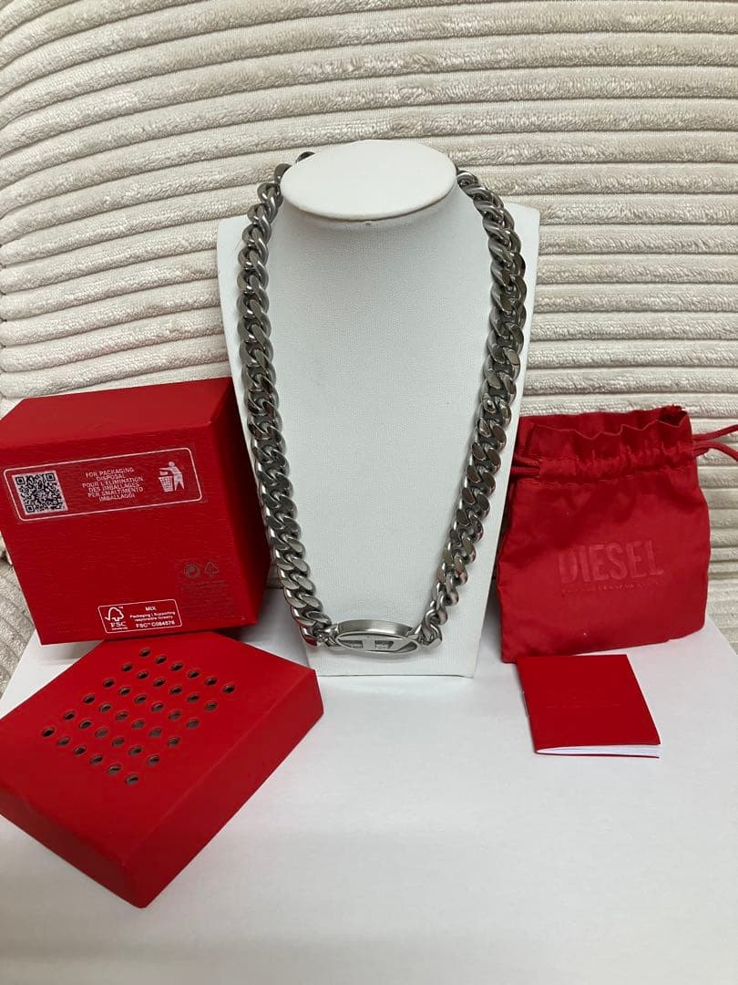 DIESEL チェーンネックレス シルバー