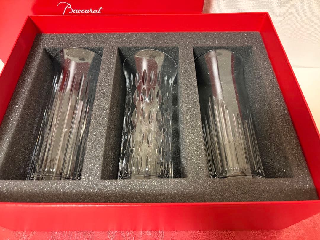 バカラ ベース　花瓶 フローラベース　 オルガン グレイン ビゾー