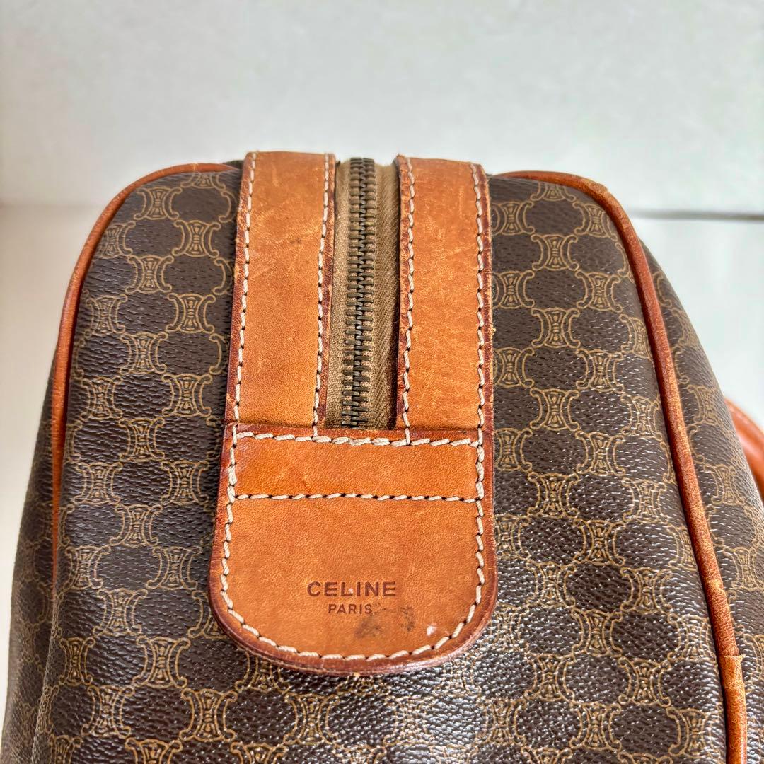 【セリーヌ】CELINE ボストンバッグ マカダム柄 旅行かばん オールド