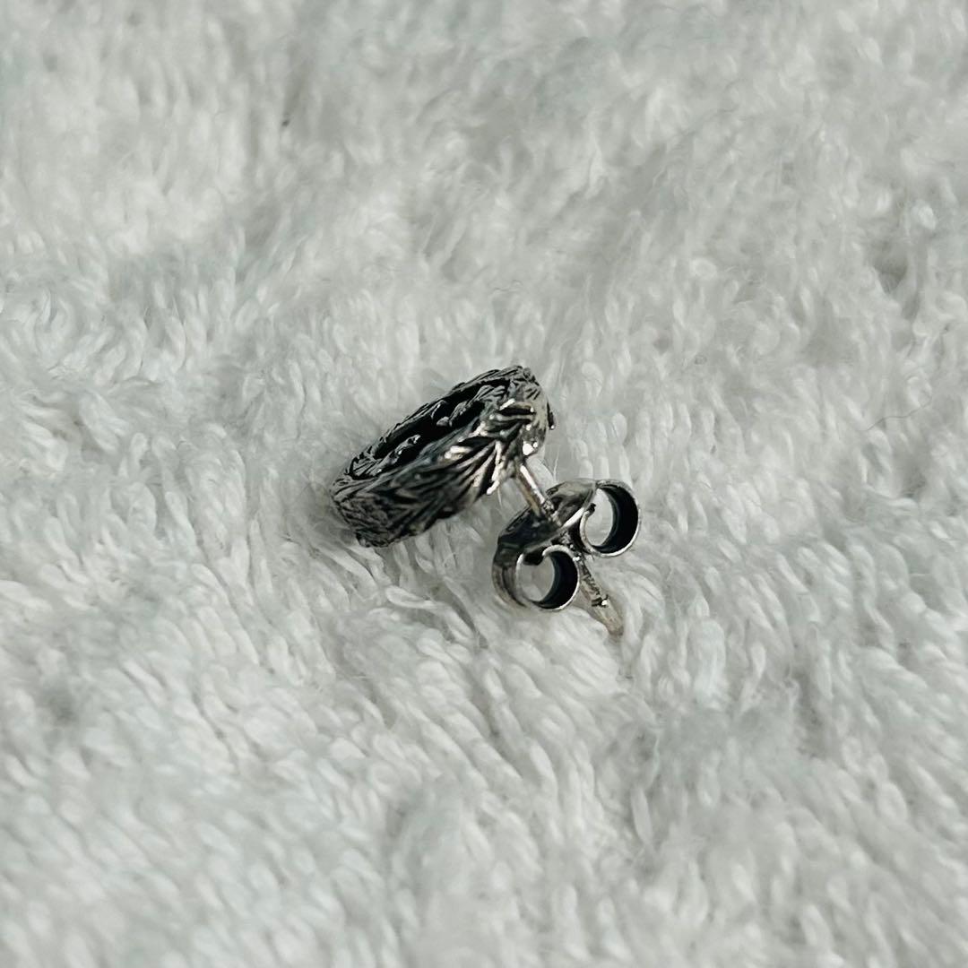 GUCCI グッチ　ピアス　インターロッキングG アラベスク 燻し 片耳用