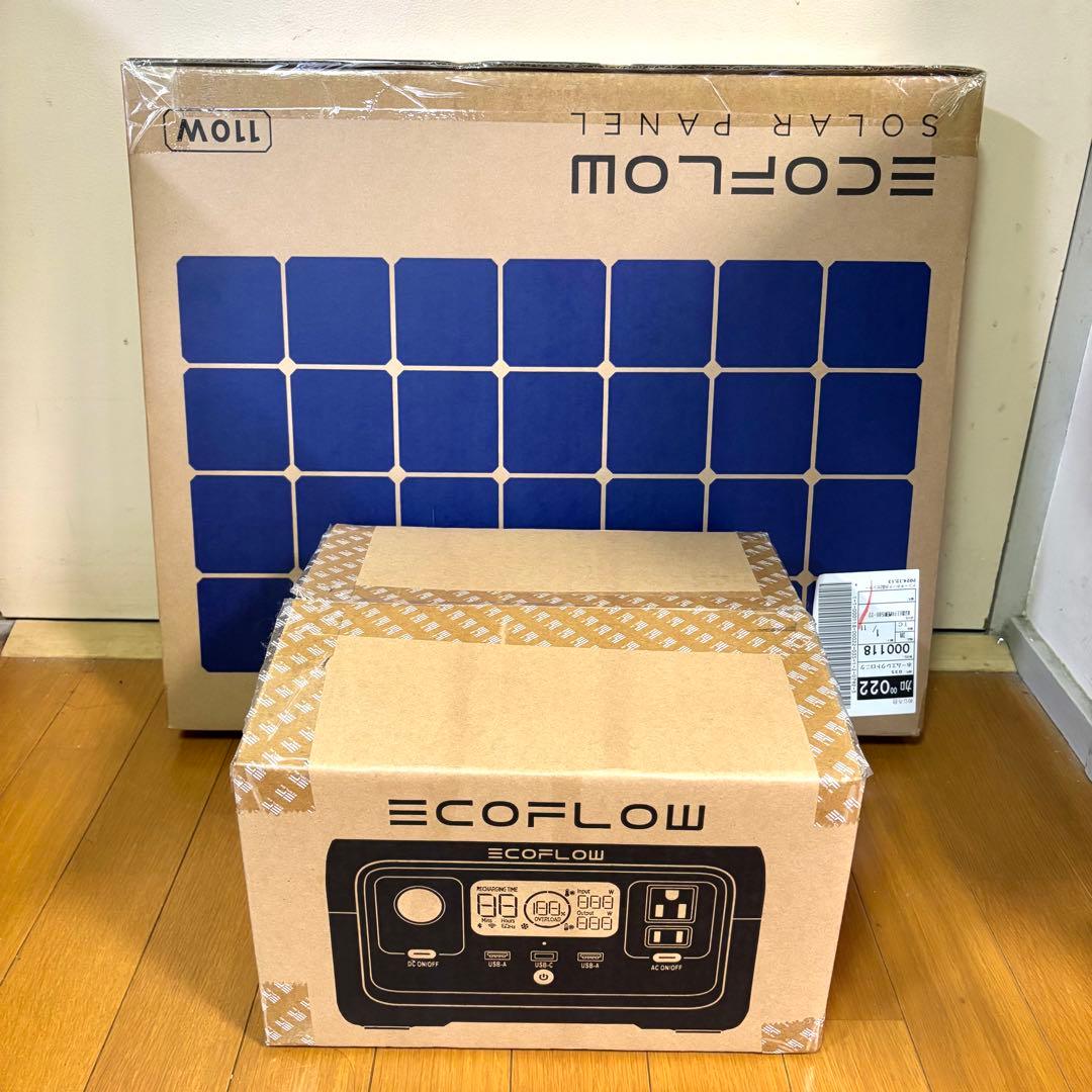 【新品】EcoFlow 2 ポータブル電源+ ソーラーパネル 110W