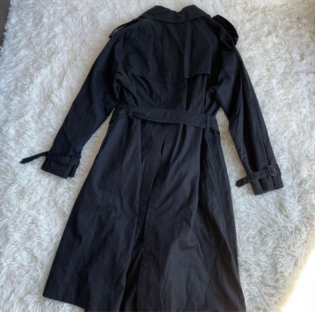 【正規品】BURBERRY ブラック トレンチコート ノバチェック柄 美良品