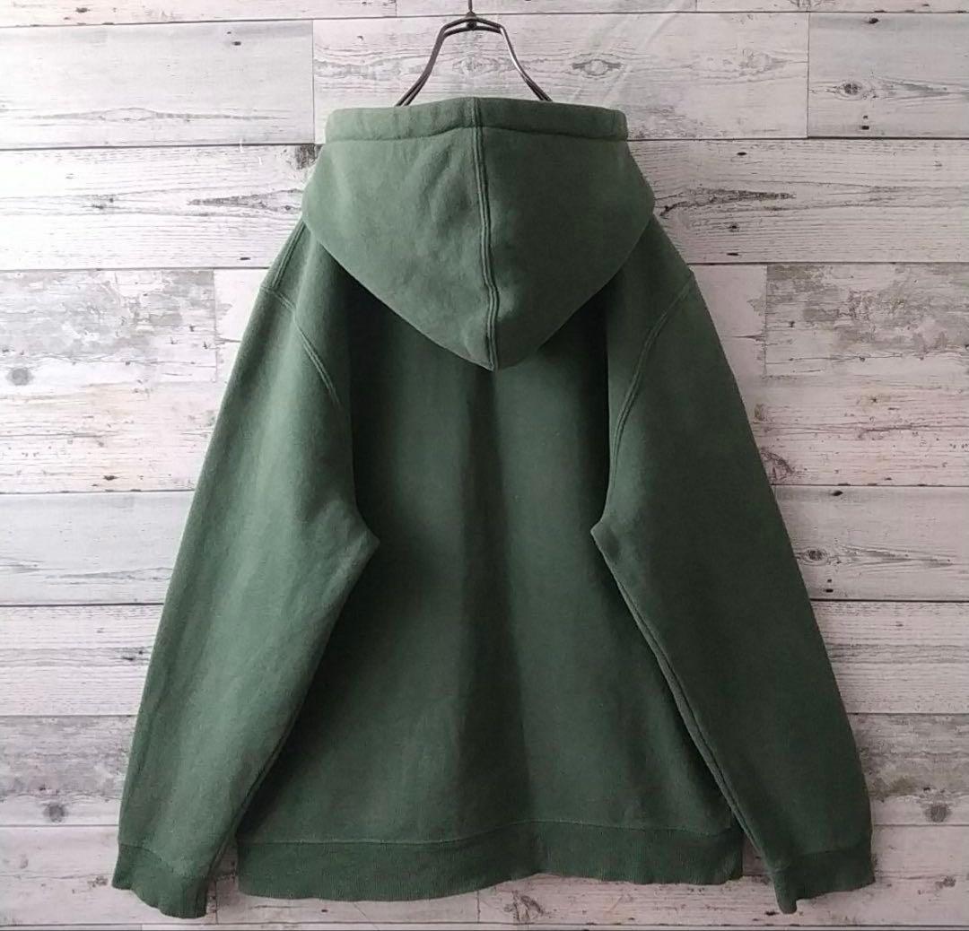 X*様 人気☆ステューシー 刺繍 センターロゴ ショーンフォント パーカー M