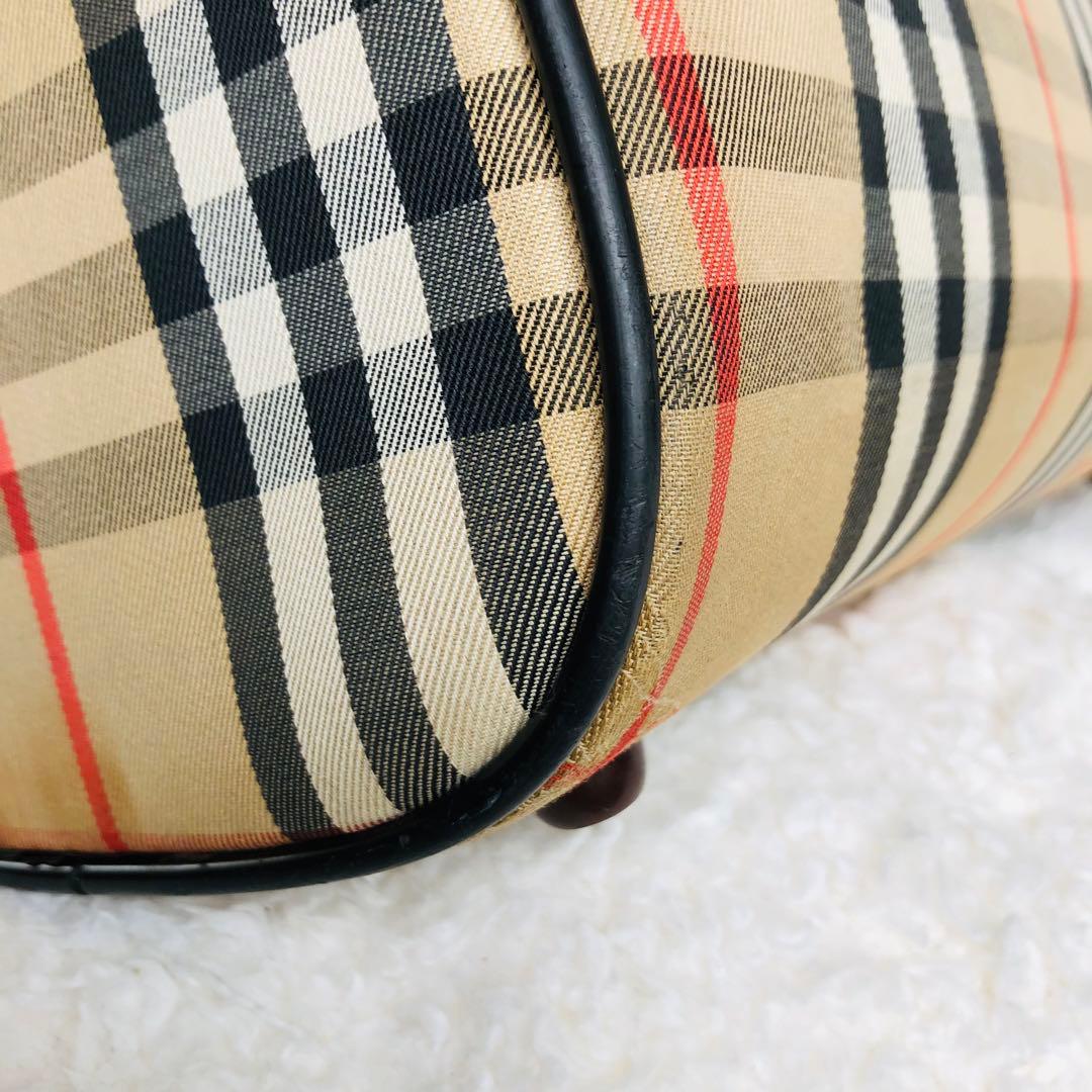 バーバリー ノバチェック柄 ミニボストンバッグ ハンドバッグ シャドーホース