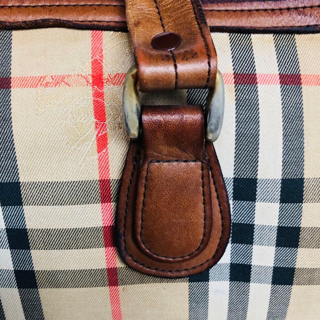 バーバリー ノバチェック柄 ミニボストンバッグ ハンドバッグ シャドーホース