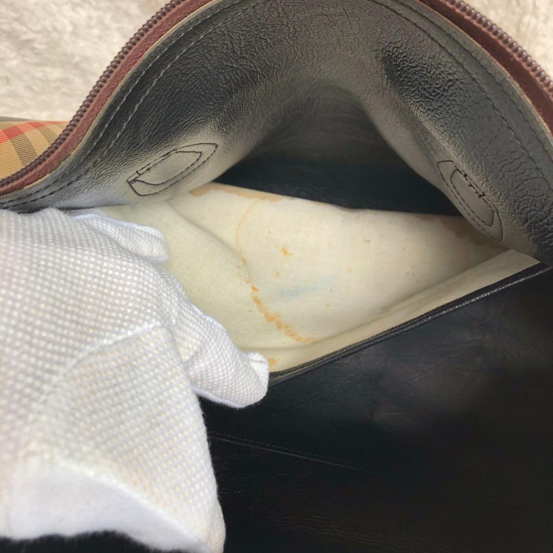 バーバリー ノバチェック柄 ミニボストンバッグ ハンドバッグ シャドーホース