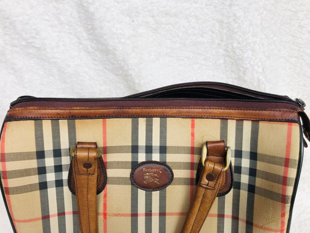 バーバリー ノバチェック柄 ミニボストンバッグ ハンドバッグ シャドーホース