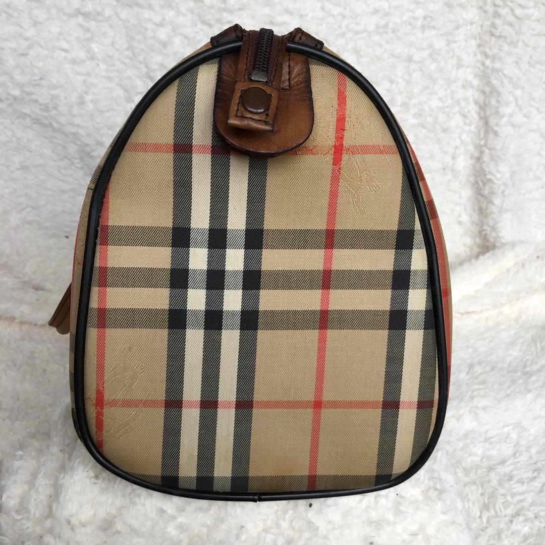 バーバリー ノバチェック柄 ミニボストンバッグ ハンドバッグ シャドーホース