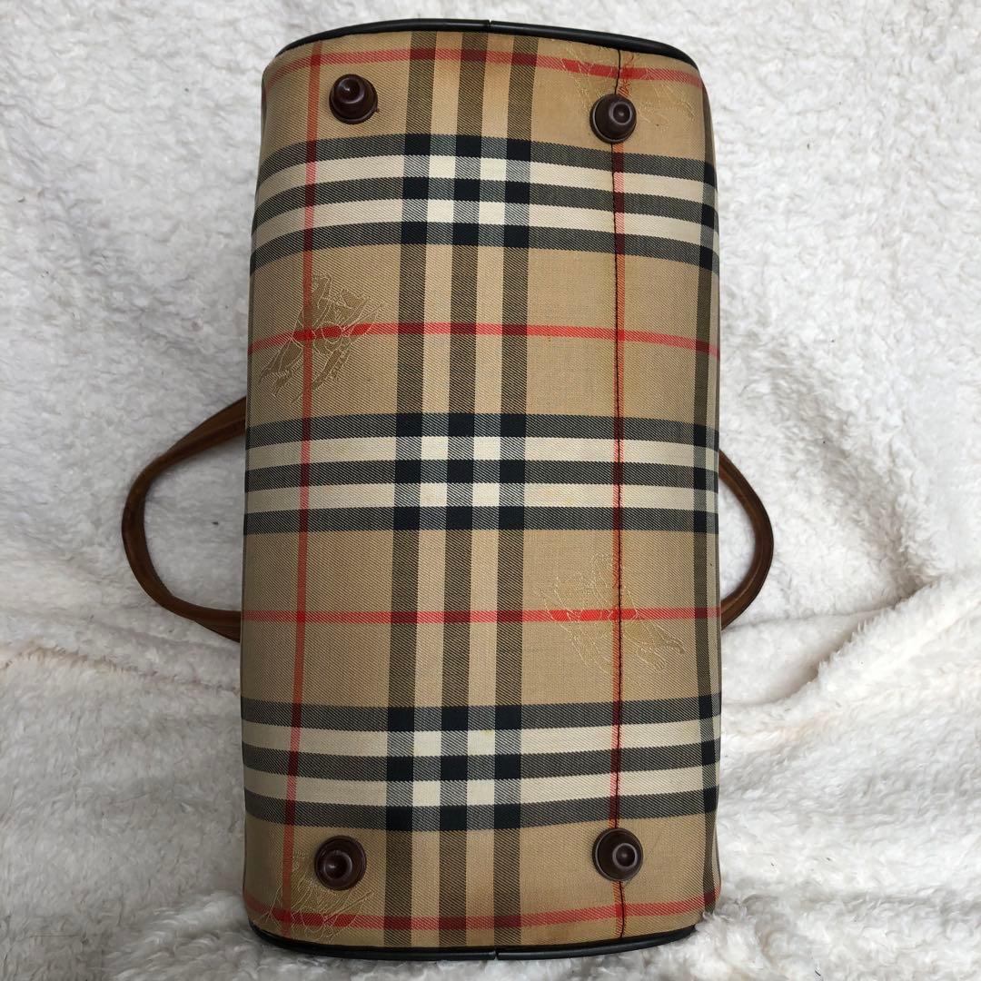 バーバリー ノバチェック柄 ミニボストンバッグ ハンドバッグ シャドーホース
