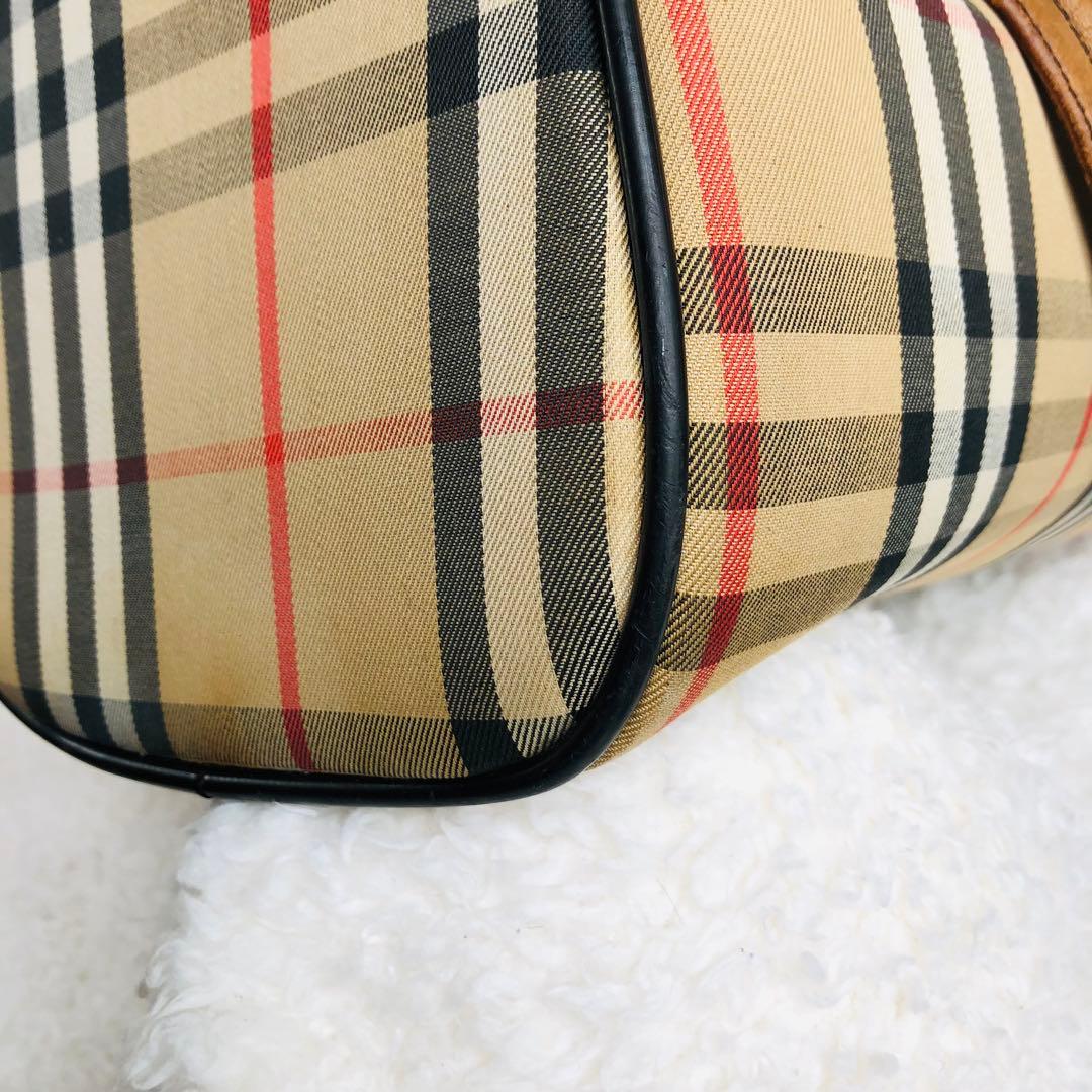 バーバリー ノバチェック柄 ミニボストンバッグ ハンドバッグ シャドーホース