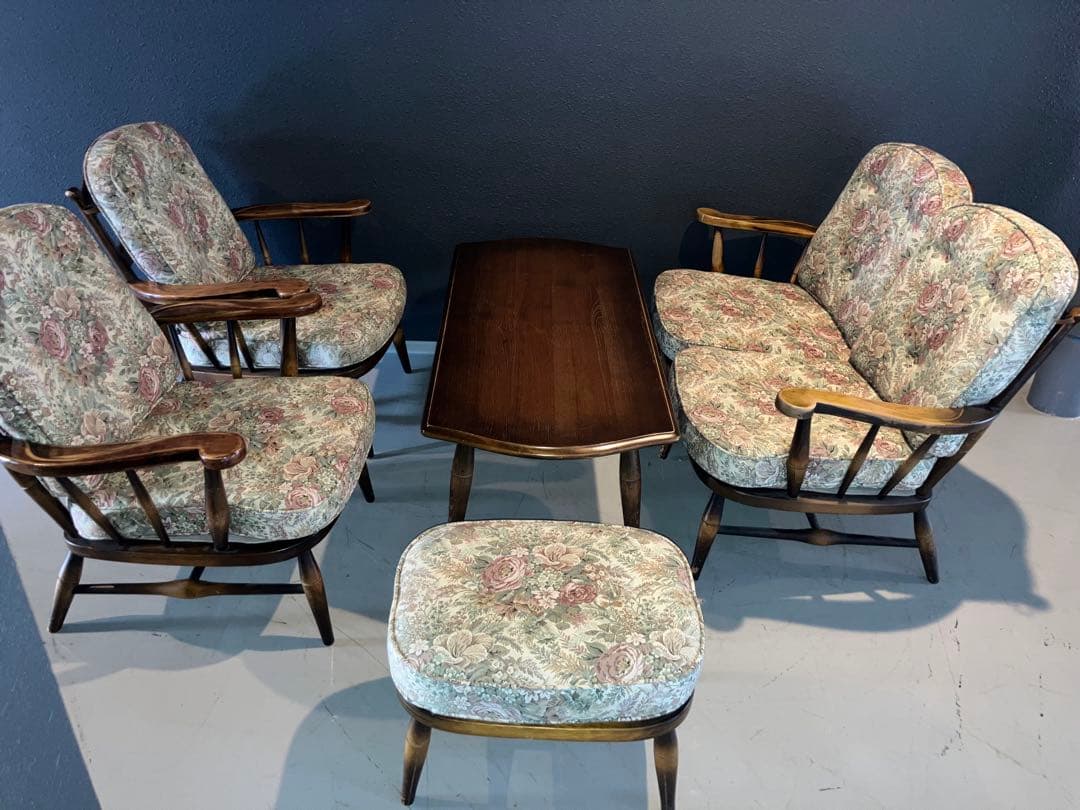 飛騨産業 乗鞍 ダイニングセット5点　ソファ　テーブル　オットマン　チェア