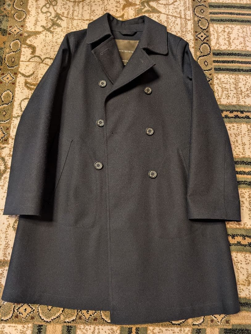 【極美品】MACKINTOSH ゴム引きトレンチコート ブラック 34